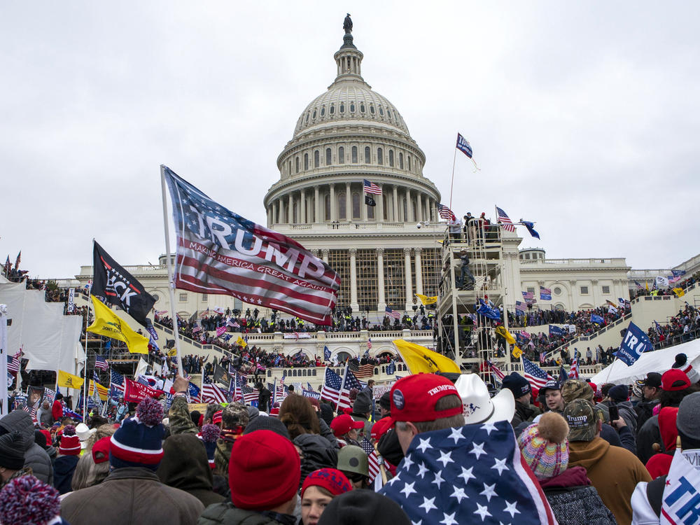 Insurrections loyal to President Donald Trump at the U.S. Capitol in Washington, D.C., on Jan. 6, 2021.