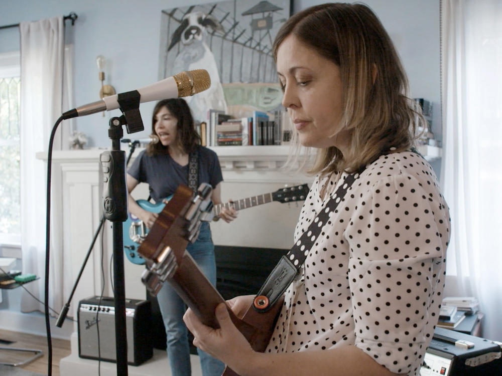 Carrie Brownstein and Corin Tucker of Sleater-Kinney perform during All In WA: A Concert For COVID-19 Relief on June 24, 2020, in Washington.