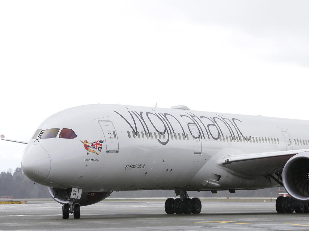 Boosted by a powerful jet stream over the Washington, D.C., area on Saturday night, a Virgin Atlantic Boeing 787 passenger flight arrived at London's Heathrow Airport 45 minutes ahead of schedule. A similar aircraft is seen in 2017, at Seattle-Tacoma International Airport.