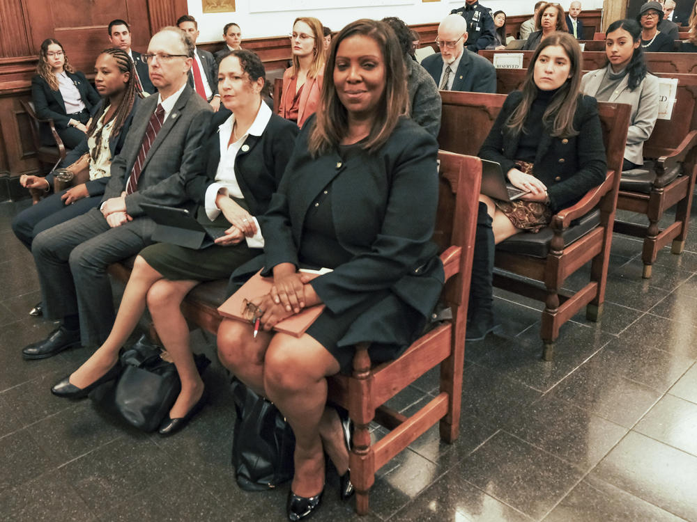 New York Attorney General Letitia James attends former President Donald Trump's civil business fraud trial in October.