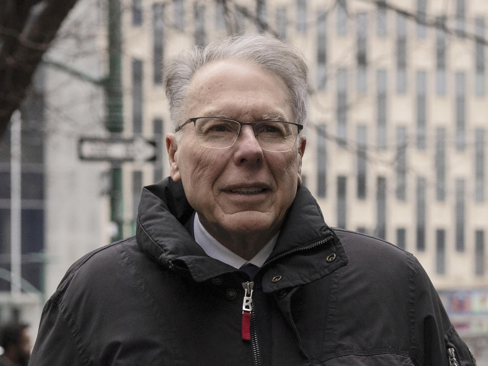 Wayne LaPierre arrives at court in Lower Manhattan in January. LaPierre resigned as CEO of the National Rifle Association on the eve of the corruption trial against the organization. He has denied any wrongdoing.