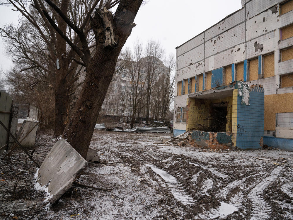 Parts of the maternity hospital in Dnipro were damaged when it was hit by a Russian missile in December 2023.