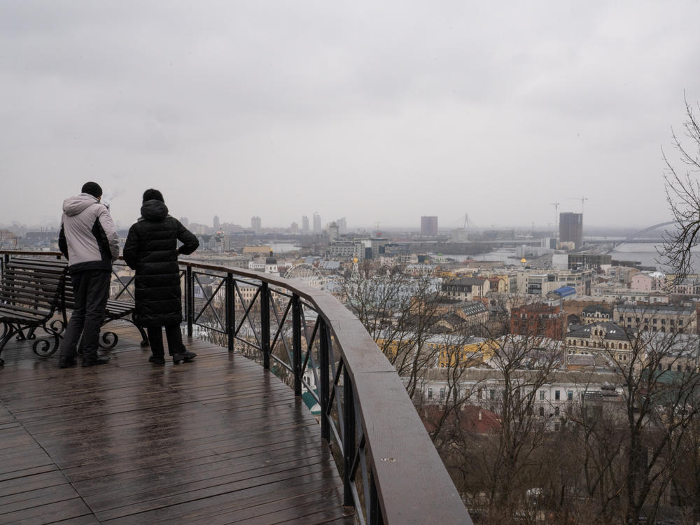 People look out over Ukraine's capital city, Kyiv. Some sense of normalcy has returned to Kyiv, but lawyer Liudmyla Lysenko believes there is a collective anxiety that the Russians will come back to the city.