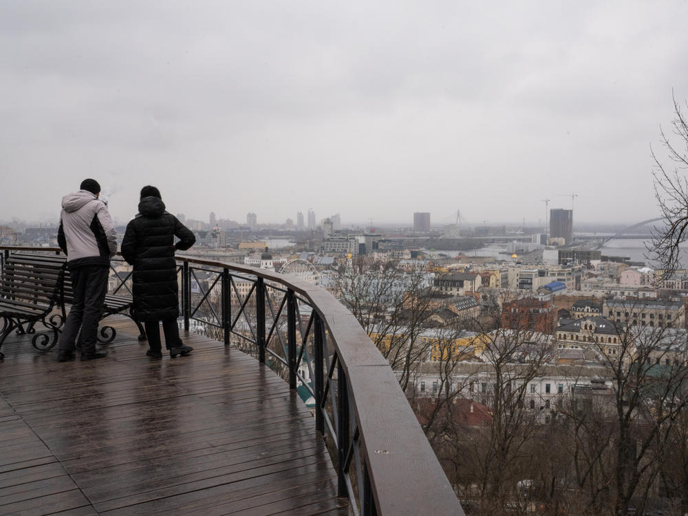 People look out over Ukraine's capital city, Kyiv. Some sense of normalcy has returned to Kyiv, but lawyer Liudmyla Lysenko believes there is a collective anxiety that the Russians will come back to the city.