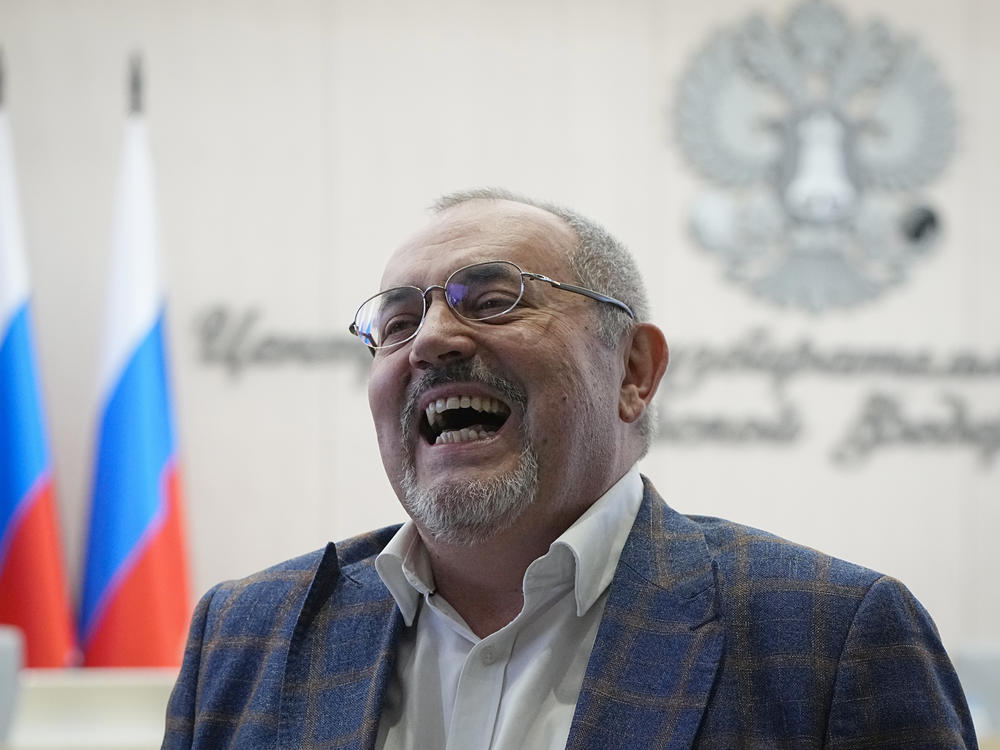 Boris Nadezhdin, a liberal Russian politician who was disqualified from the March presidential election, awaits a meeting of Russia's Central Election Commission in Moscow, Thursday, Feb. 8, 2024.