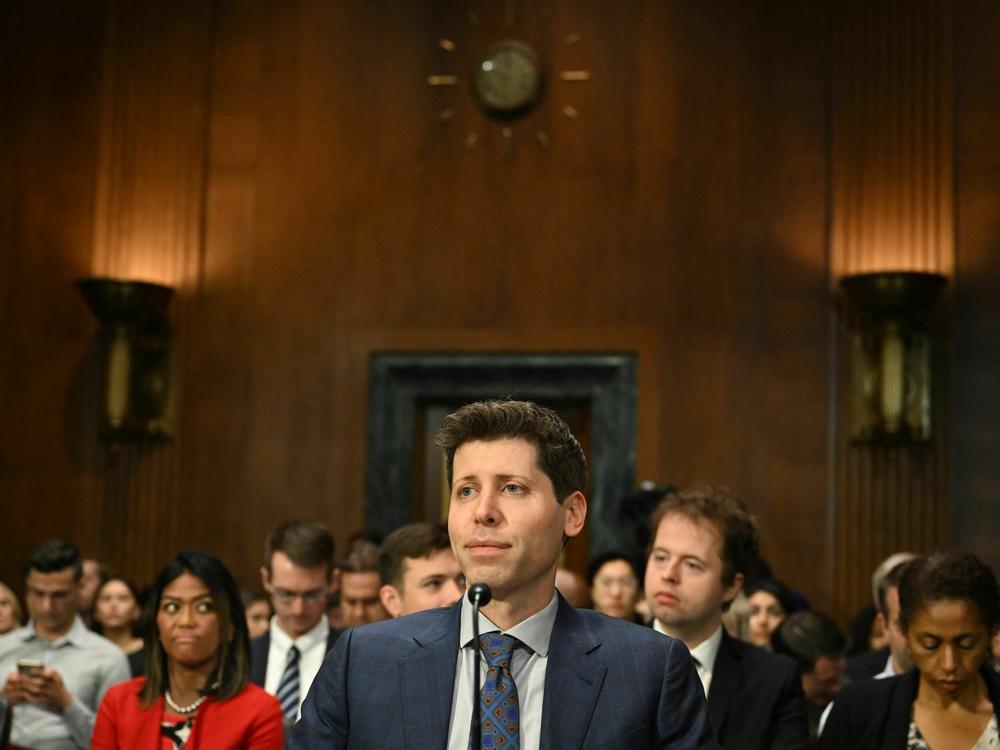 Samuel Altman, CEO of OpenAI, looks on during a Senate Judiciary Subcommittee on Privacy, Technology, and the Law oversight hearing to examine artificial intelligence, on Capitol Hill in Washington, DC, on May 16, 2023.