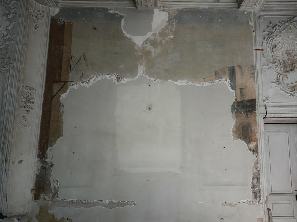 <em>Entrée du port (Entrance to the Port)</em>, a previously unknown mural discovered at Paul Cezanne's childhood home in Aix-en-Provence