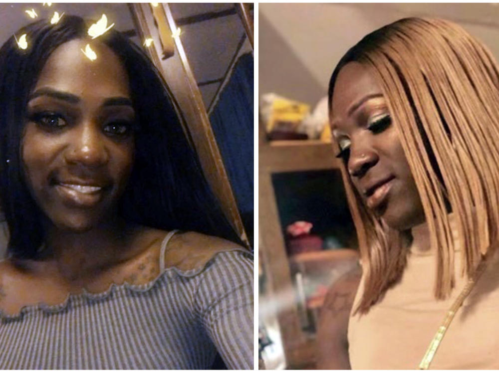 In combo of undated selfie images provided courtesy of the Dime Doe family, show Dime Doe, a Black transgender woman.