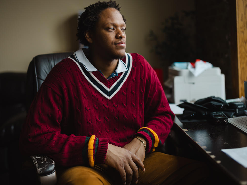 Matt Harvey, 25, recently started working at a Chicago nonprofit called Equity and Transformation. He says extra cash from Cook County's basic income pilot program helps him and his partner pay for day care for their 2-year-old son.