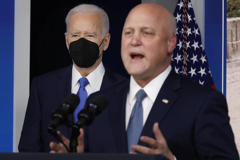 Mitch Landrieu and Joe Biden in January 2022.