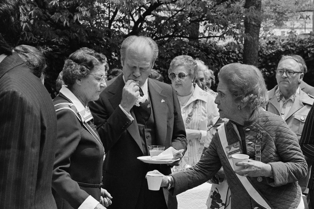 The daughters of the Republic of Texas saved President Gerald Ford from what would have been a growling gastric experience in San Antonio, Tex., April 9, 1976.