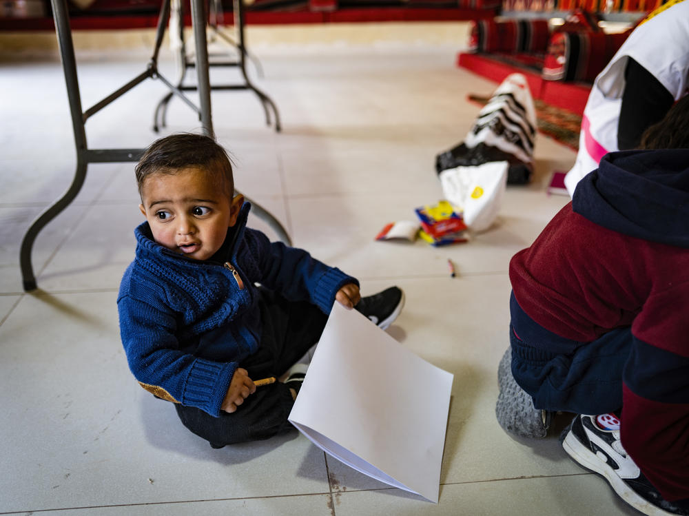 An art therapy class for Bedouin children.