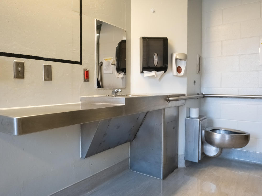 Cells in the Transitional Care Unit are built with accommodations such as wider doors, hospital beds, sinks that wheelchairs can go under and a nurse call button.