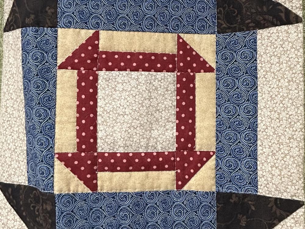 The monkey wrench quilt block is said to be the first block to appear, indicating enslaved people should get ready to escape.