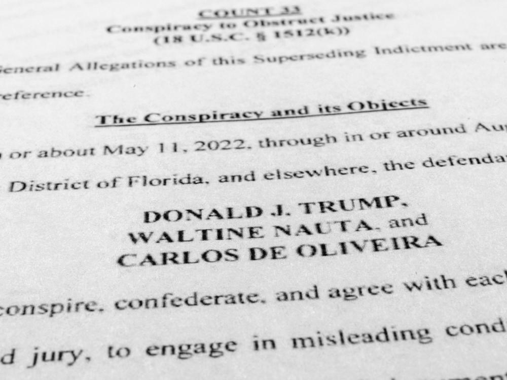Former President Donald Trump, aide Nauta and Mar-a-Lago property manager Carlos de Oliveira face some 40 criminal counts over classified documents found at Trump's Florida residence and club.