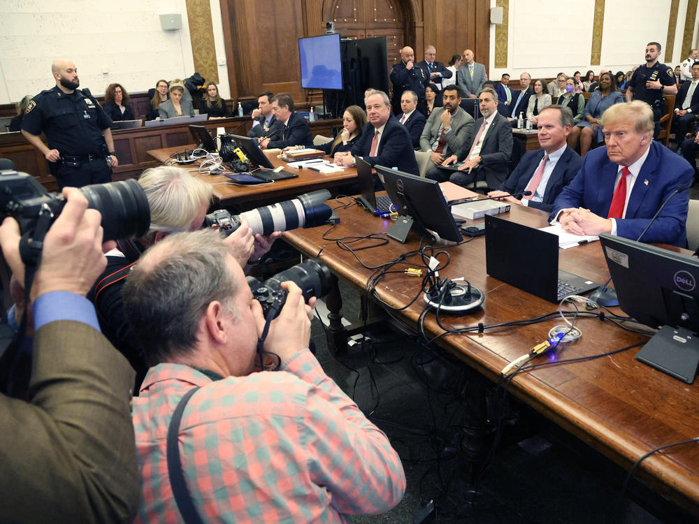 Former U.S. President Donald Trump sits in the courtroom during his civil fraud trial in New York earlier this year. The Supreme Court handed Trump a legal and political victory earlier today when it ordered Colorado to put the former President back on the ballot.