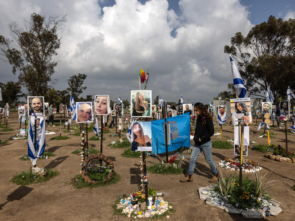 A memorial at the site of the Nova rave, the deadliest single site of the attacks on Oct. 7. A new report by a United Nations team found 
