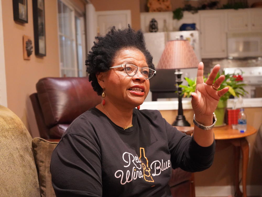 Janice Robinson heads the North Carolina chapter of Red, Wine and Blue, a group that mobilizes suburban women.