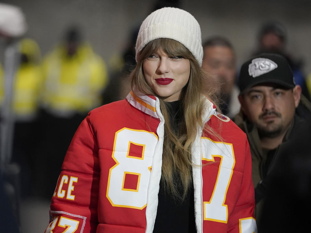 Taylor Swift arrives at an NFL game on Jan. 13 in Kansas City, Missouri.