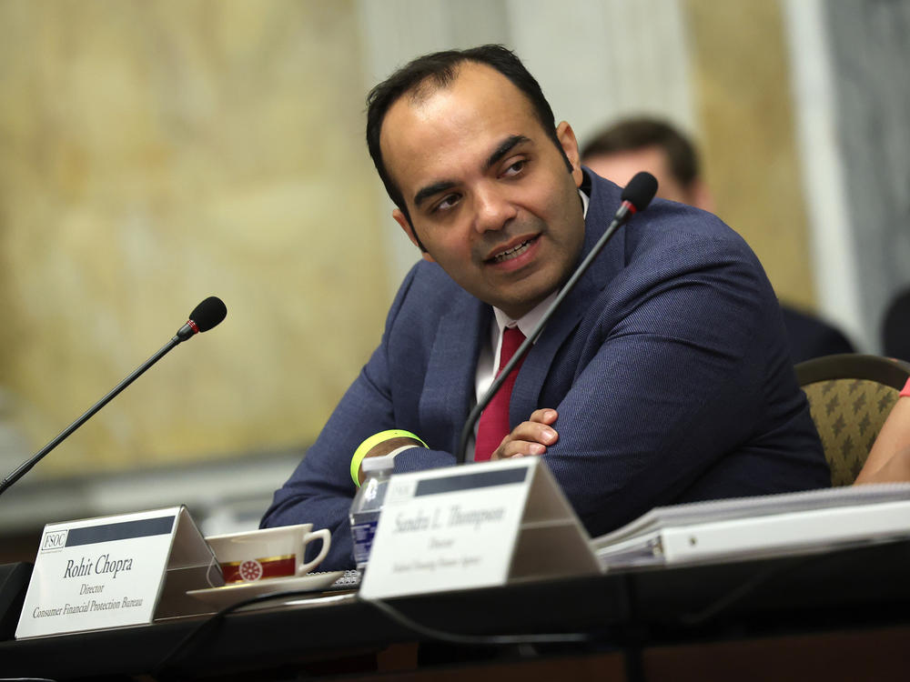 CFPB Director Rohit Chopra said Tuesday credit card companies had been 'exploiting a loophole to harvest billions of dollars in junk fees from American consumers.'