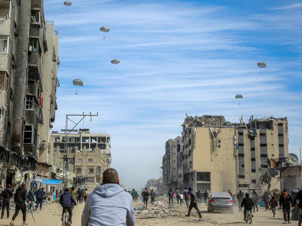 U.S. and Jordanian forces have been dropping supplies in Gaza.