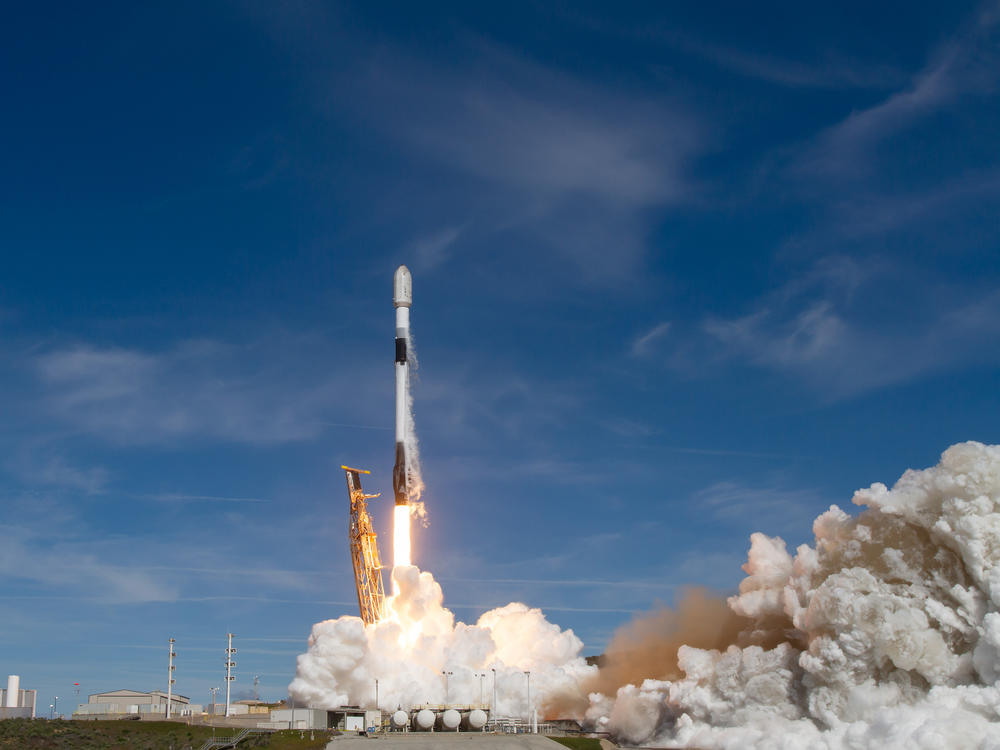 A SpaceX Falcon 9 rocket blasts into space. On board is a satellite with a climate solutions mission. It's designed to detect methane, a potent planet warming gas.