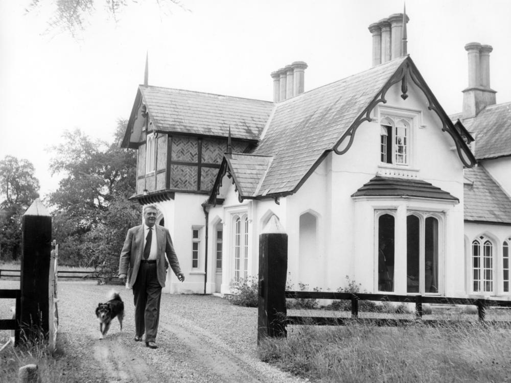Otto Skorzeny, a former SS commando officer, at his property Martinstown House in County Kildare, Ireland.