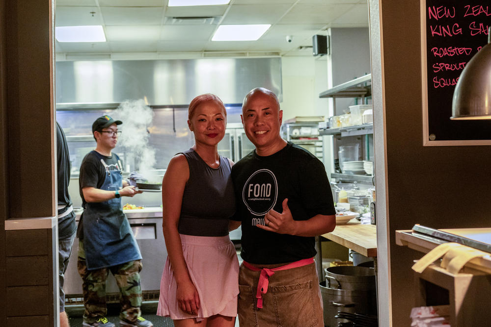 Eliza Escano and Jojo Vasquez say having their Maui restaurant Fond back in business offers some semblance of normalcy in a community upended by deadly wildfires.