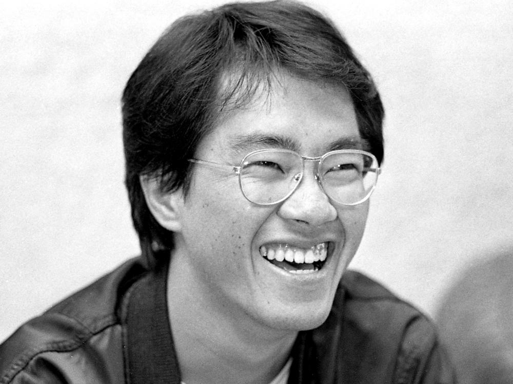 This black and white photo taken in May 1982 shows Japanese manga artist Akira Toriyama, whose death was announced on March 8, 2024.