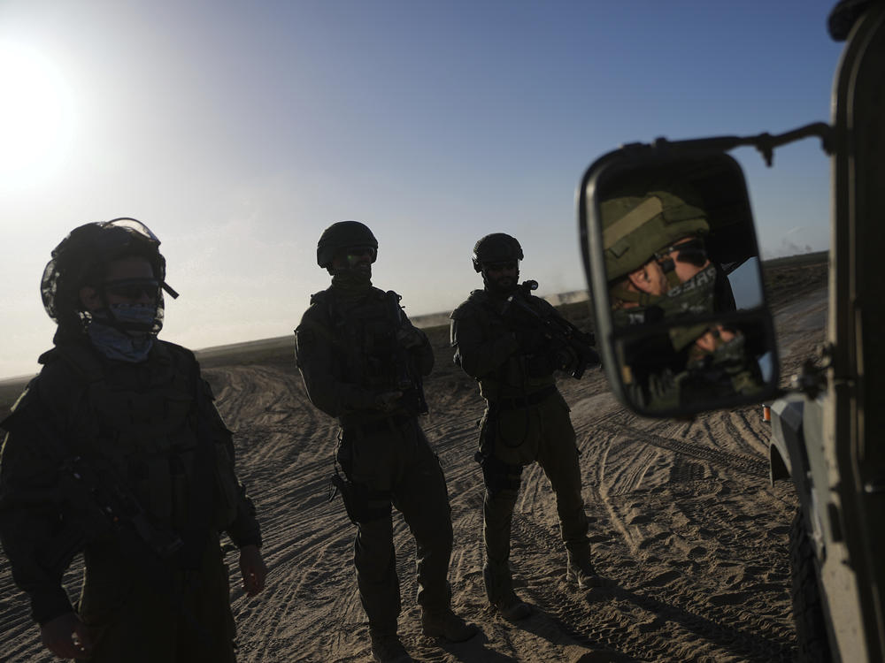 Israeli soldiers are seen near the Gaza border in southern Israel on Monday, March 4.