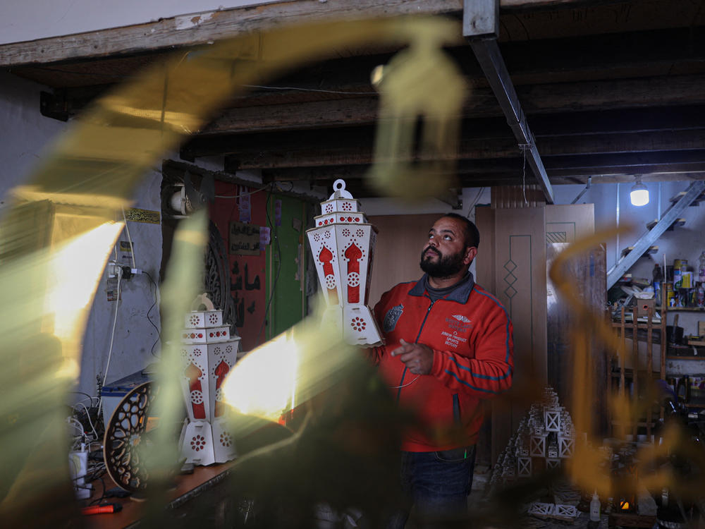 A Palestinian artisan makes traditional 