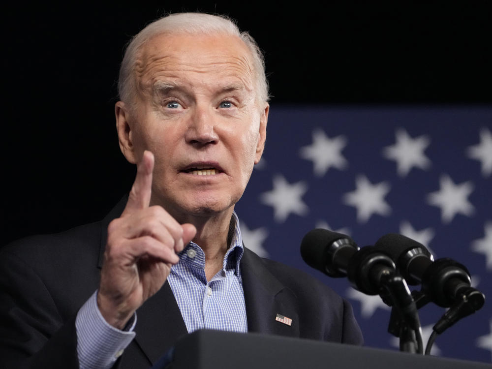 President Joe Biden speaks at a campaign rally Saturday, March 9, 2024, at Pullman Yards in Atlanta.