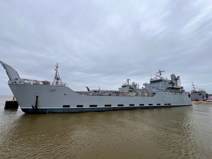 The U.S. Army Vessel General Frank S. Besson has departed Joint Base Langley-Eustis on its way to the eastern Mediterranean to help build a temporary aid port in Gaza, the U.S. military said.