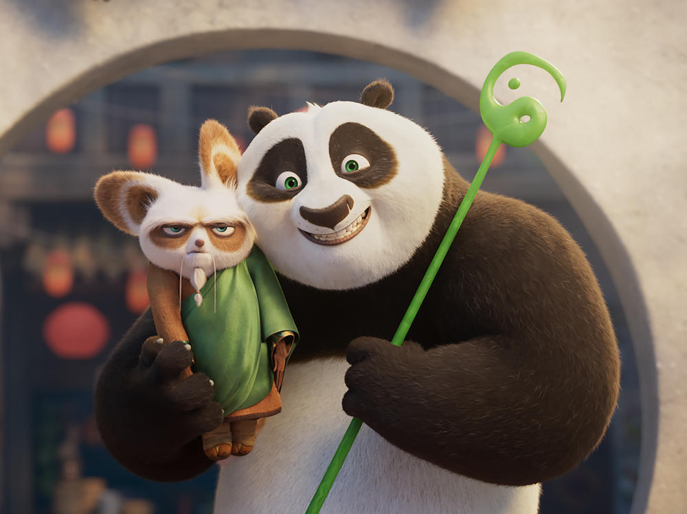 Shifu voiced by Dustin Hoffman and Po voiced by Jack Black return in DreamWorks Animation's <em>Kung Fu Panda 4.</em>