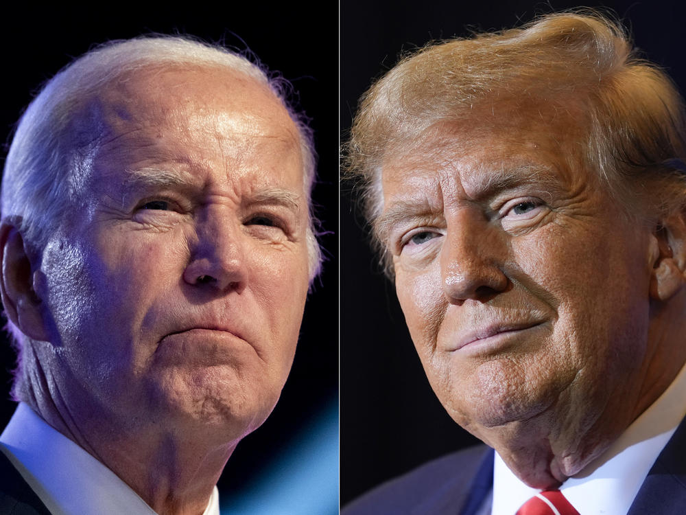 President Joe Biden, left, on Jan. 5, and Republican presidential candidate former President Donald Trump, right, on Jan. 19.