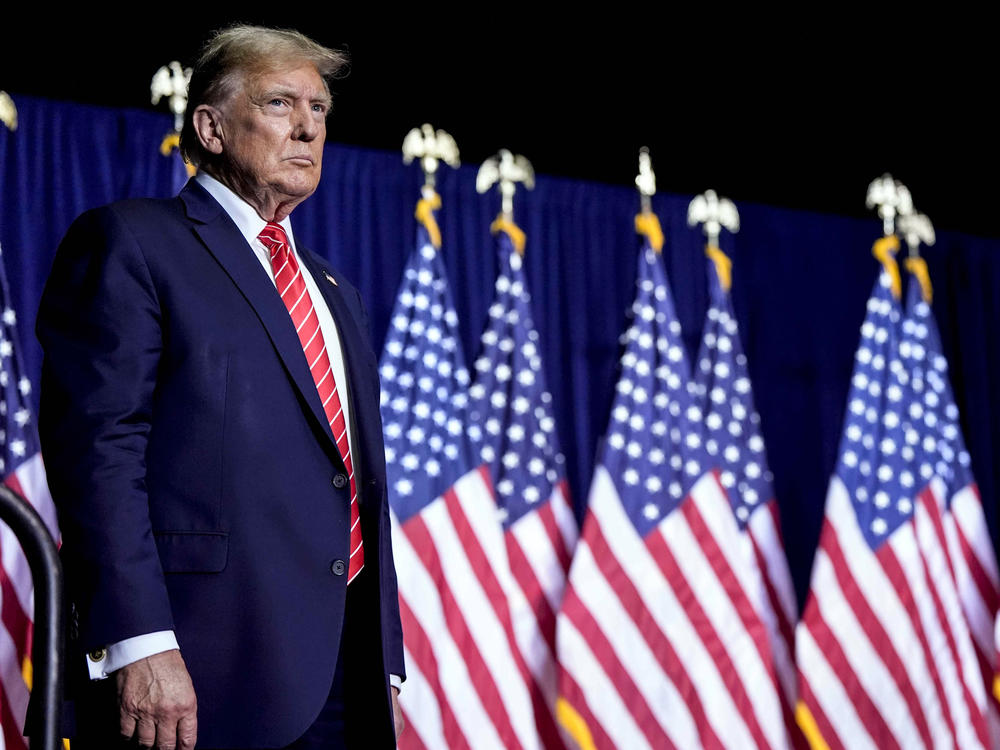 Republican presidential candidate former President Donald Trump speaks at a campaign rally March 9 in Rome, Ga., just one day after Republicans met in Houston to elect new leadership for the party. All of the candidates were hand-selected by Trump.