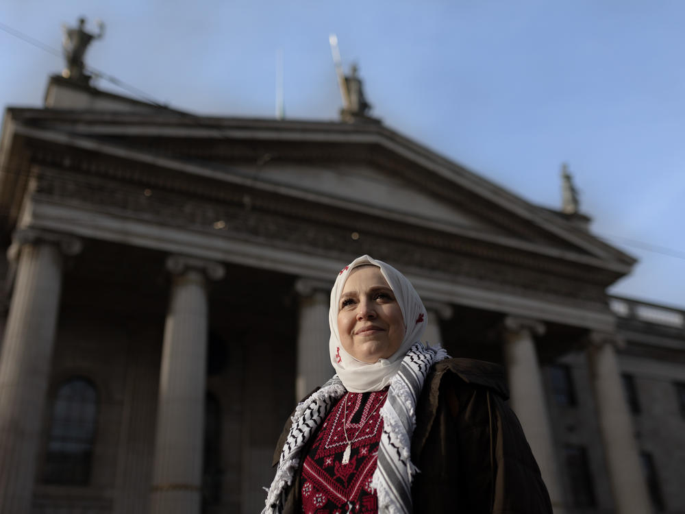 Fatin Al Tamimi poses for a portrait outside of Dublin's General Post Office on Feb. 7.