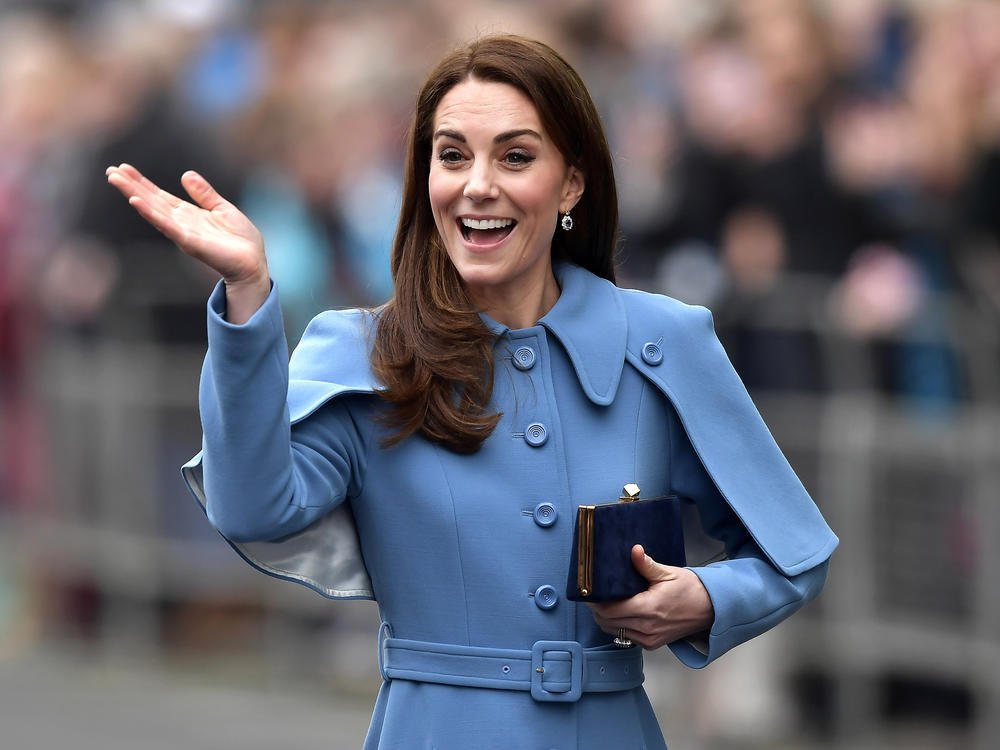 The Duchess of Cambridge walks around Ballymena, Northern Ireland on February 28, 2019. She has recently disappeared from the public eye after having abdominal surgery.
