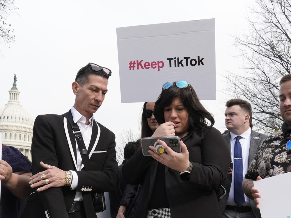 Devotees of TikTok gather at the Capitol in Washington, as the House passed a bill that would lead to a nationwide ban of the popular video app if its China-based owner doesn't sell.