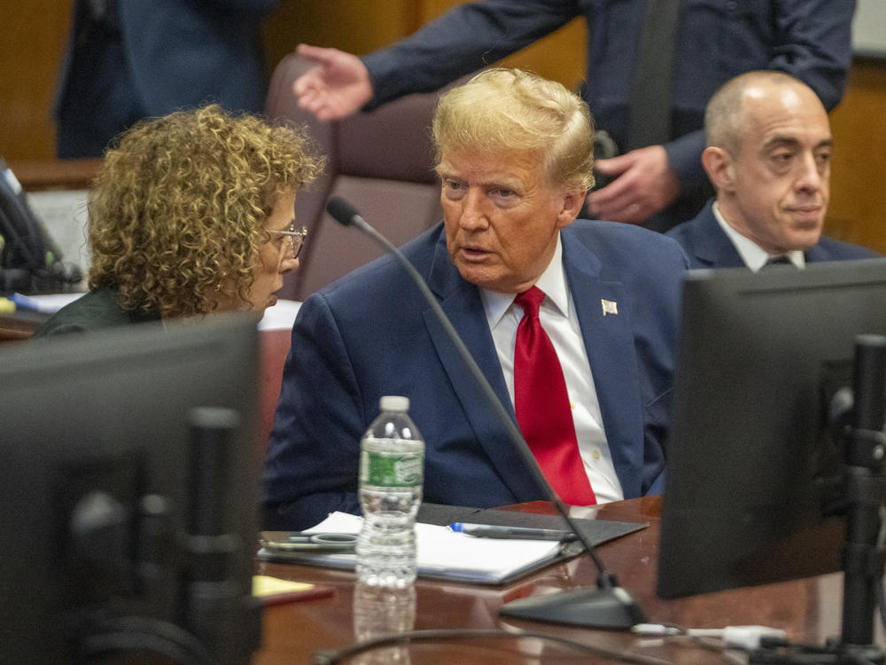 Former President Donald Trump at New York State Supreme Court in New York on Feb. 15.
