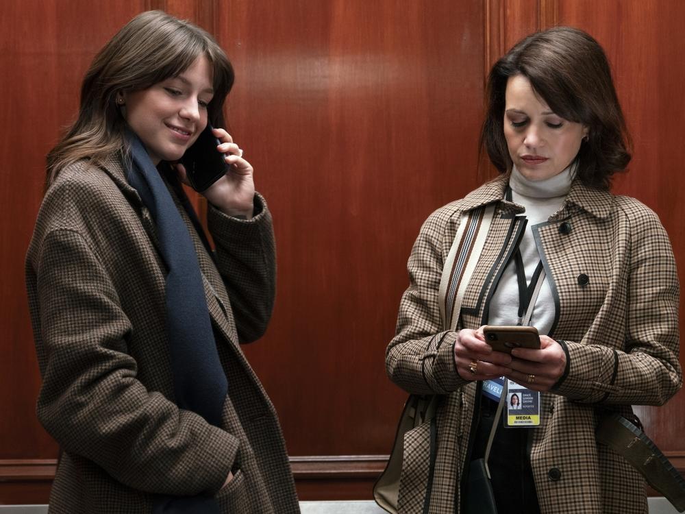 Melissa Benoist and Carla Gugino in <em>The Girls on the Bus.</em>
