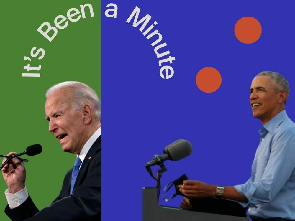 Left: Former President Donald Trump and President Joe Biden in 2020, Right: Former President Barack Obama