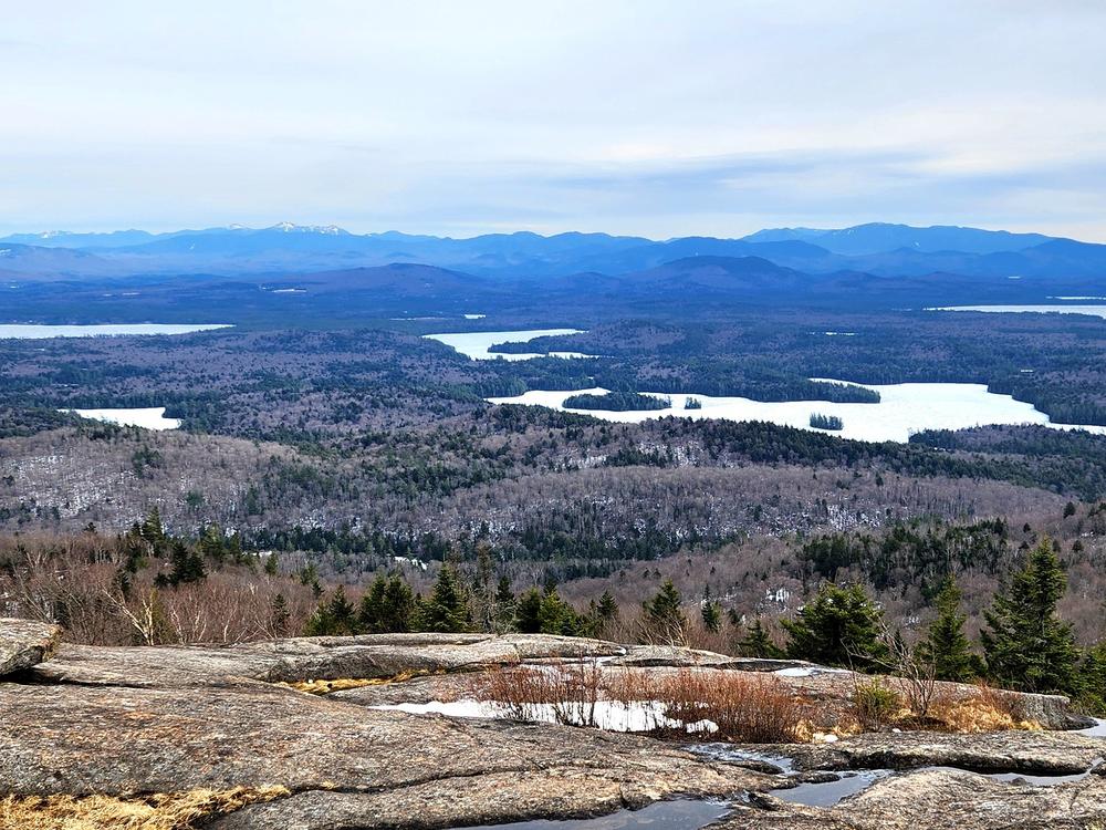 The summit of St. Regis Mountain in northern NY.  Views like this could be a big draw on the day of the total solar eclipse, but conditions can be wintry.