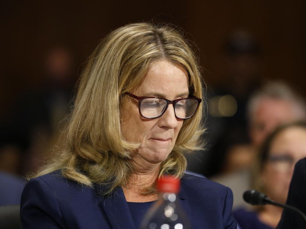 Christine Blasey Ford speaks during a hearing of the Senate Judiciary Committee, Sept. 27, 2018, on Capitol Hill in Washington, D.C.