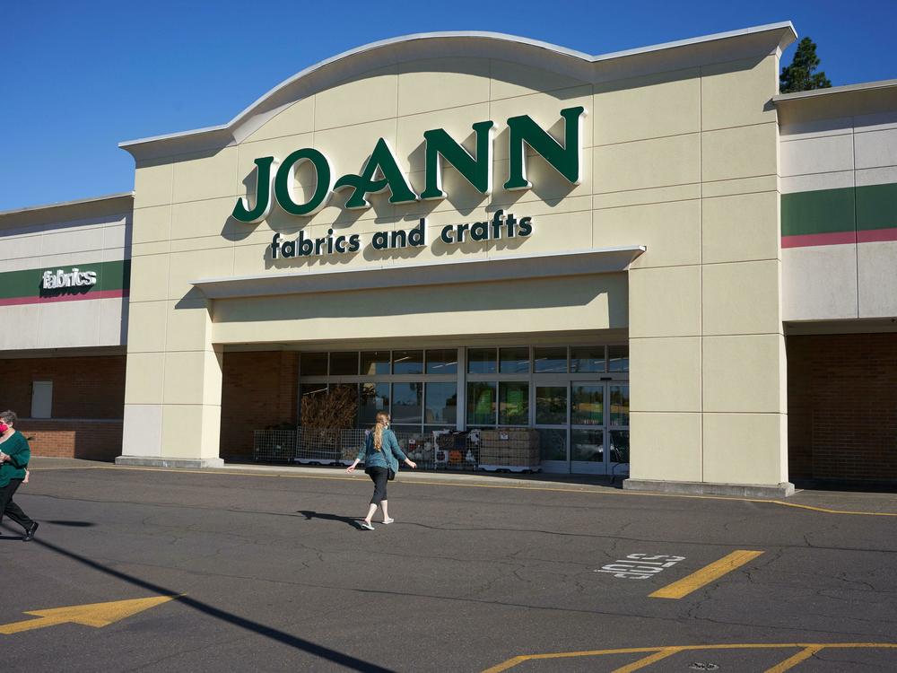 A Joann store is seen in Tigard, Ore., in August 2020. The arts and crafts retailer announced Monday that it was filing for bankruptcy.