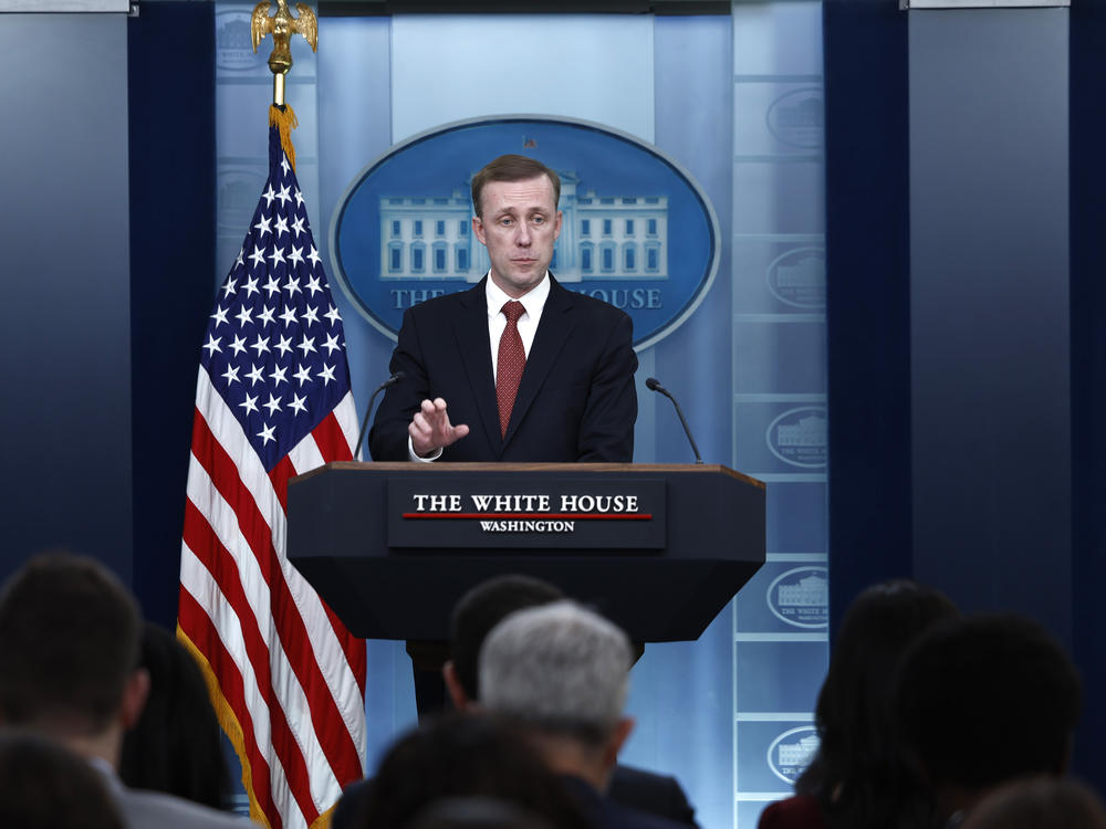 National security adviser Jake Sullivan speaks Israel and the war in Gaza during a news briefing at the White House