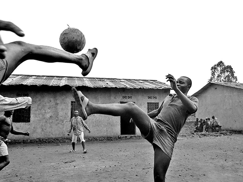 Former child soldiers play soccer in 2007 in the Democratic Republic of the Congo.