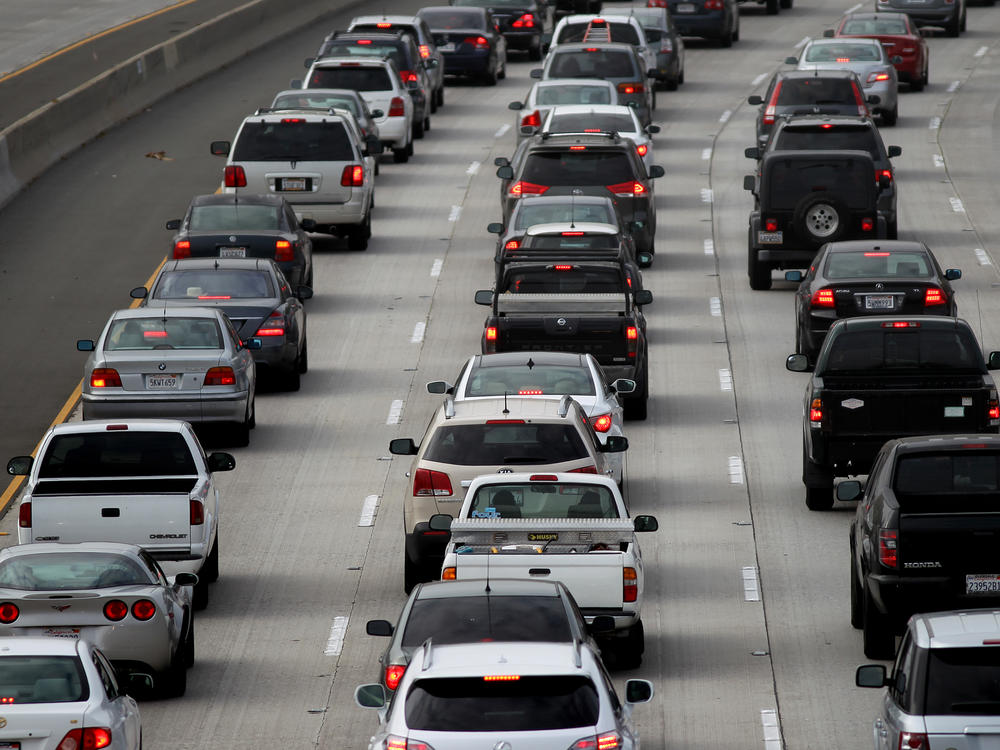 Morning traffic fills the SR2 freeway in Los Angeles, California. The EPA released new rules for vehicle emissions that are expected to cut tailpipe pollution and greenhouse gas emissions, which are fueling climate change.