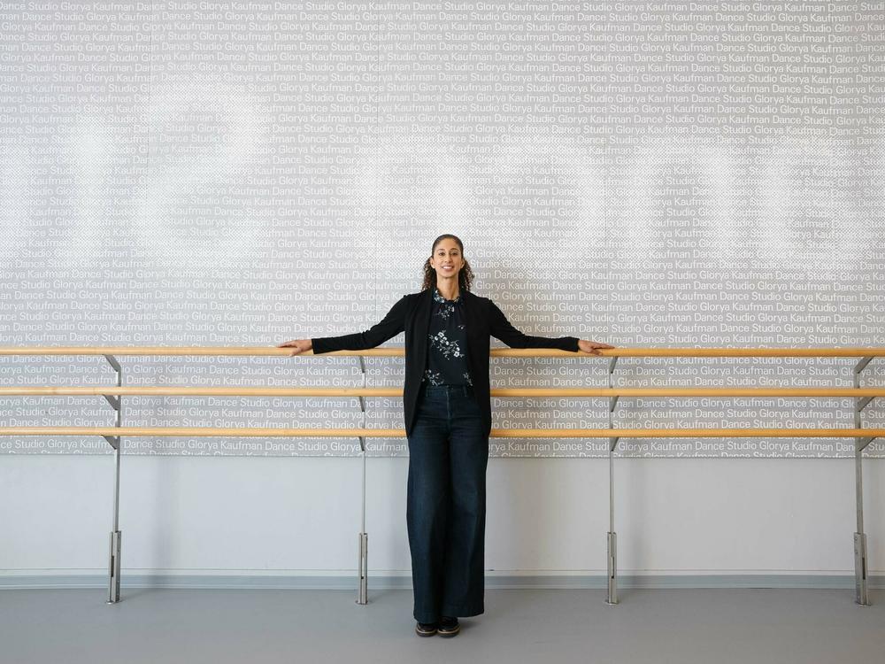 Graf Mack poses for a portrait in a Juilliard dance studio.