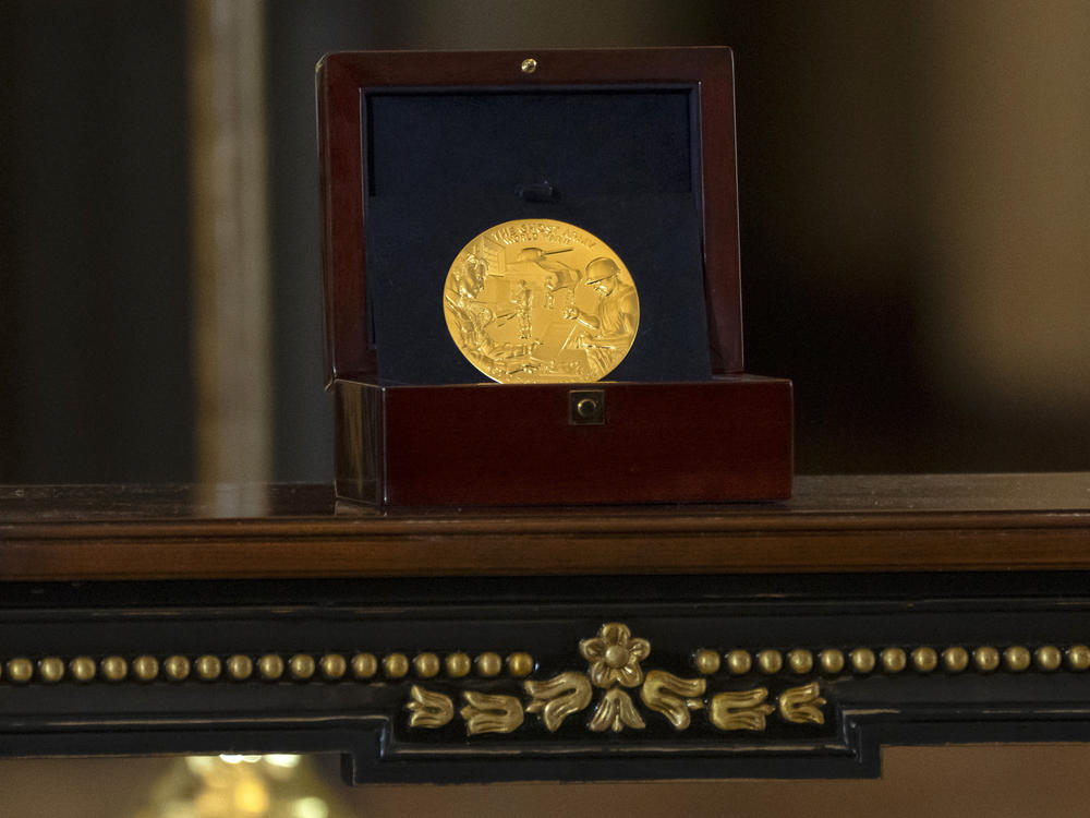 A medal honoring members of the Ghost Army is pictured during a ceremony at the U.S. Capitol on Thursday.